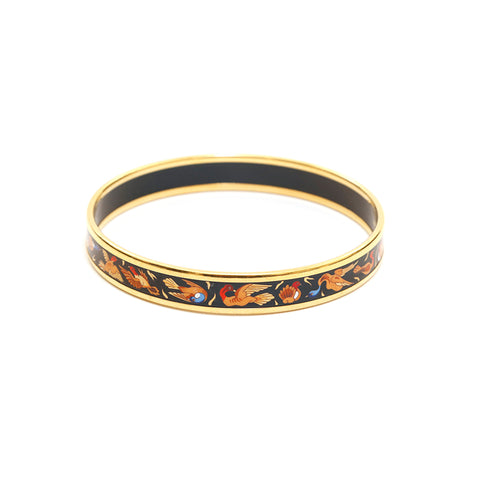 Hermes Hermes Emaille PM Bangle Gold X Black P14023