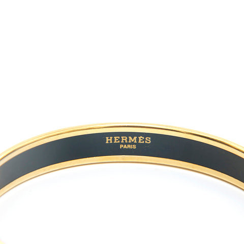 Hermes Hermes Emaille PM Bangle Gold X Black P14023