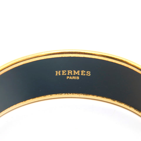 エルメス HERMES エマイユGM バングル ゴールド×グレー P14028