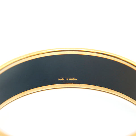 Hermes Hermes Emaille GM Bangle Gold x Blue P14029