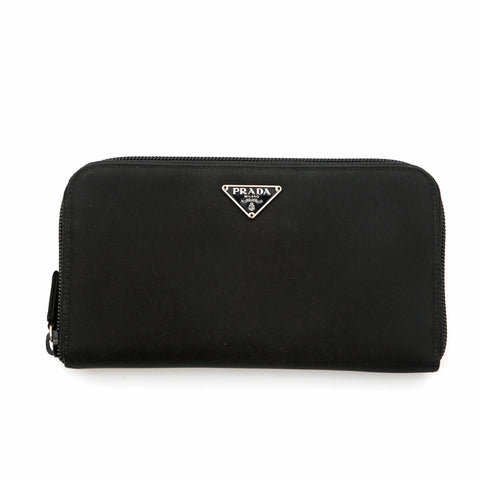 PRADA LOGO NYLON Long Portefeuille noir P14037