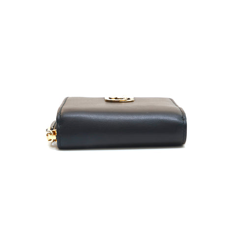 Miu Miu MIU MIU Logo Bi -fold Wallet Leather Black P14040