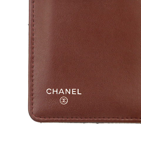 Chanel chanel cabia peau matrasse coco mark long portefeuille noir p14050