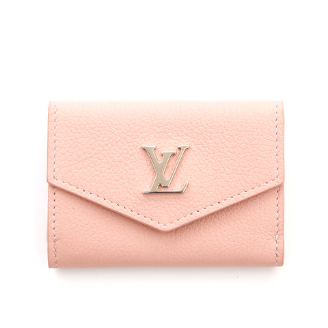 Louis Vuitton Lockmini Calfskin Leather Card Case Wallet Brown