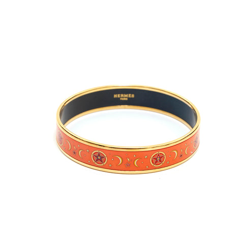 Hermes Hermes Emaille PM Bangle Gold x Orange P14058