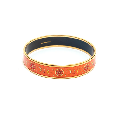 Hermes Hermes Emaille PM Bangle Gold x Orange P14058