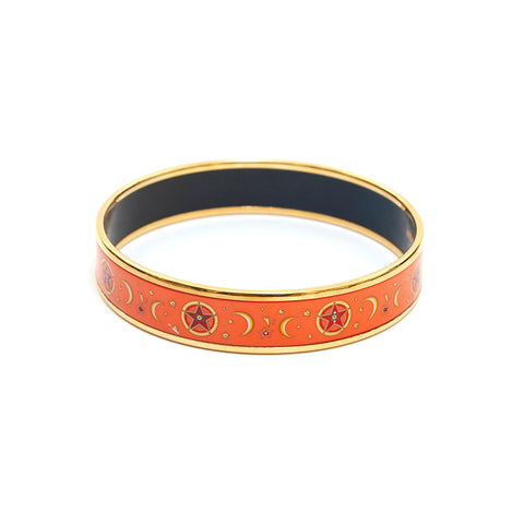 Hermes Hermes Emaille PM Bangle Gold x Orange P14058