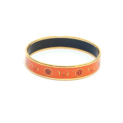 Hermes Hermes Emaille PM Bangle Gold x Orange P14058