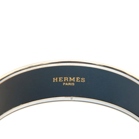 Hermes HERMES Emaille GM Bangle Silver x Orange P14067