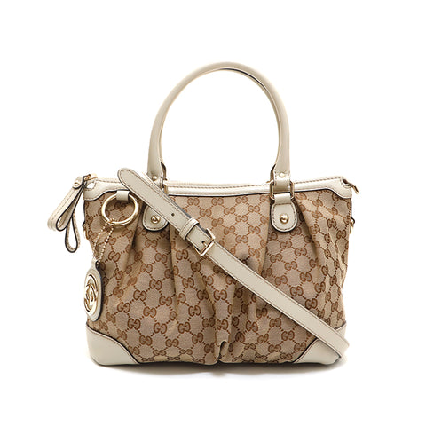 Gucci GUCCI GG Canvas 2WAY Handbag Beige P14084 – NUIR VINTAGE