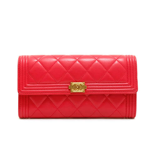 Chanel Chanel Lambkin Boy Chanel Matelasse Long portefeuille P14091