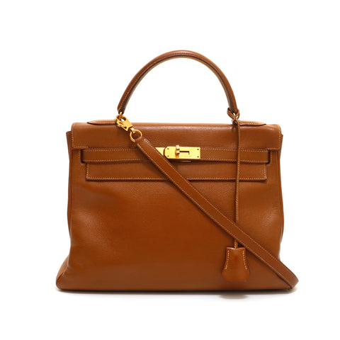 HERMES HERMES KELLY 32 G sac à main de sac à main ◯ W Gravé 1993 Kushbel Gold P14096