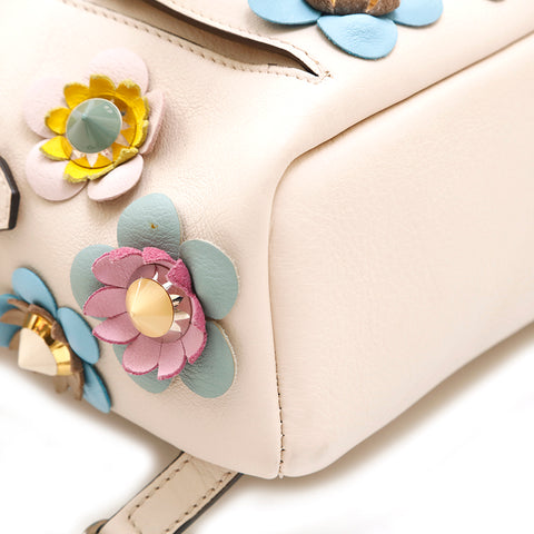 FENDI Flower Studs Backpack/Daypack Leather Ivory P14104 – NUIR VINTAGE