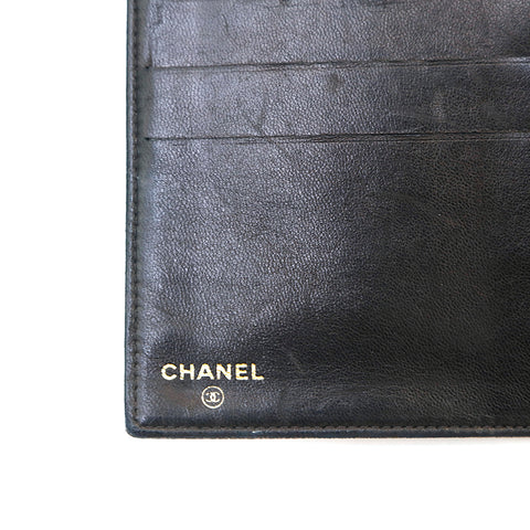 Chanel Chanel Cabia Skin Coco Mark portefeuille long portefeuille noir P14116