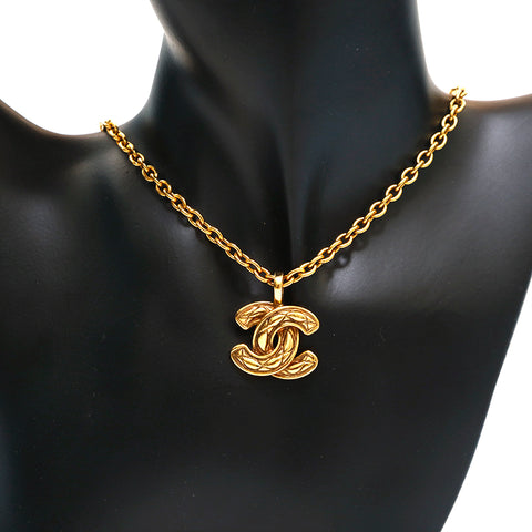Chanel CHANEL Matrasse Coco Mark Chain Necklace Gold P14130