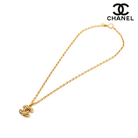 Chanel CHANEL Matrasse Coco Mark Chain Necklace Gold P14130