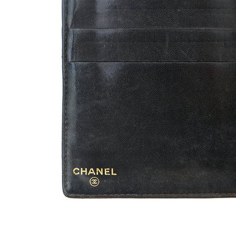 Chanel Chanel Cabaskin Coco Mark Long portefeuille noir P14137