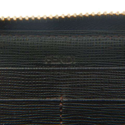 Fendi Fendi Zucca PVC Zippy long portefeuille brun P14140