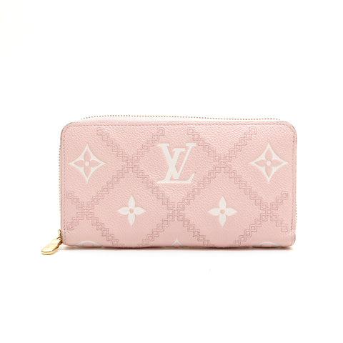 Louis Vuitton LOUIS VUITTON Monogram Amplant Producer Producer Zippy Wallet Long Wallet Pink P14141