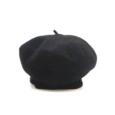 Chanel Chanel Cocomark Wool Beret Schwarz P14142