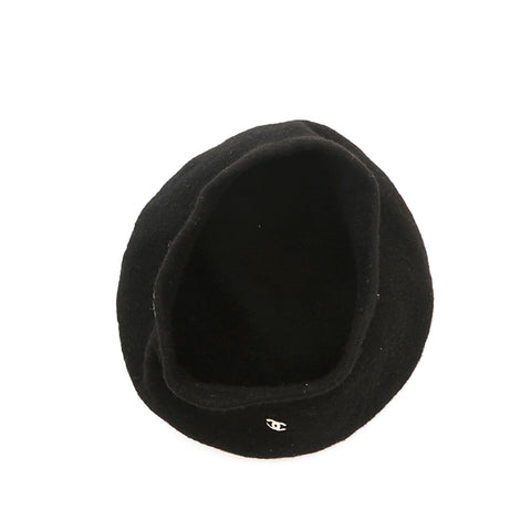 Chanel CHANEL Cocomark Wool Beret Black P14142