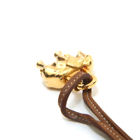 HERMES HERMES Elephant Motif Cadena Padrock Charm Gold P14145