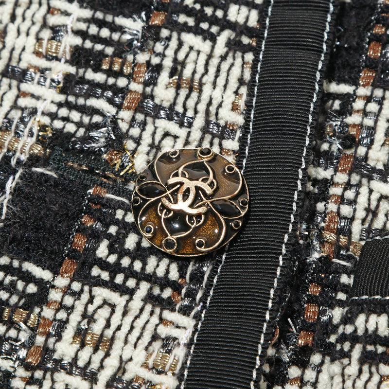 シャネル CHANEL ツイード ラメ ジャケット マルチカラー P14156
