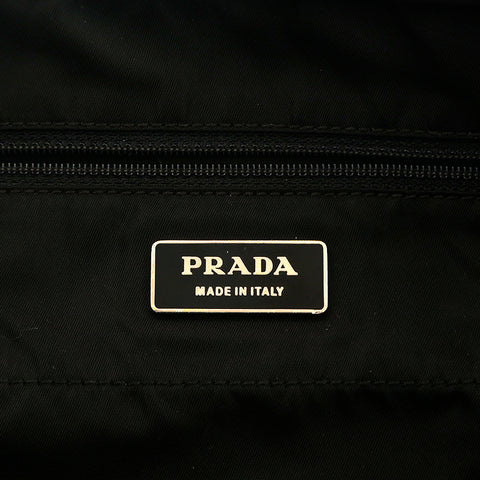 プラダ PRADA ナイロン トライアングルプレート ハンドバッグ ブラック P14165
