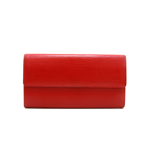 Louis Vuitton Louis Vuitton Epi Porte Monet Credi Long Wallet Red P14193