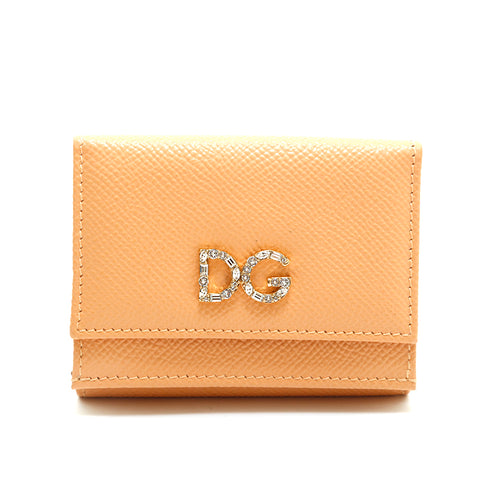 Dolce&Gabbana ドルチェ＆ガッバーナ レザー 三つ折り財布 ピンクオレンジ P14198