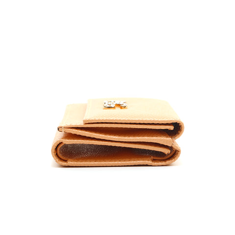 Dolce&Gabbana ドルチェ＆ガッバーナ レザー 三つ折り財布 ピンクオレンジ P14198