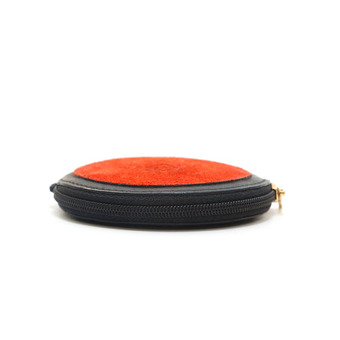 Loewe LOEWE Logo Leather round coin case red x black P14209