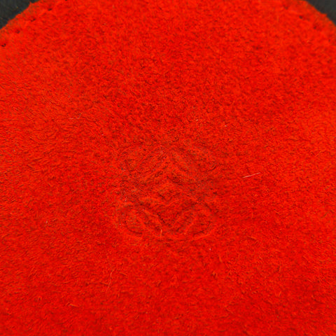 ロエベ LOEWE ロゴ レザー 丸型 コインケース レッド×ブラック P14209