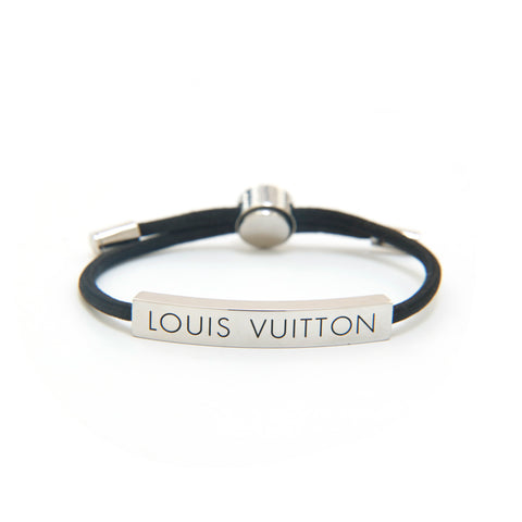 Authenticated used Louis Vuitton Bracelet Brasley LV Space Men's Metal Black Silver Color M67417, Women's, Size: One size, Grey Type