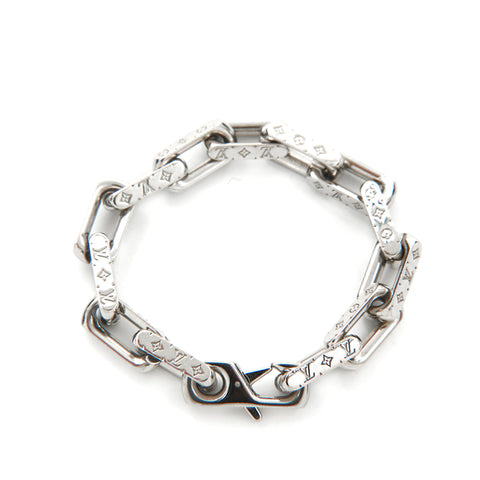 Louis Vuitton Louis Vuitton Monogram Chain M Size Bracelet Silver P142 –  NUIR VINTAGE