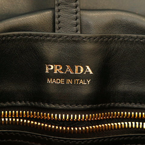 プラダ PRADA コルセール ショルダーバッグ ベロア レザー ブラック