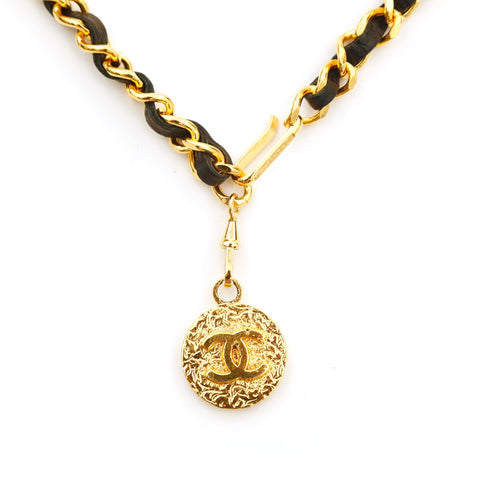 Chanel Chanel Coco Mark Round Chain Collier Gold P14271