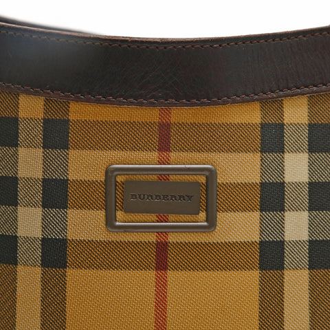 Burberry Burberry Novacheck PVC Cuir Sac à main Brown P14275