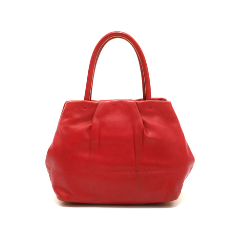 Prada Prada Logo Roskin Handbag Red P14282