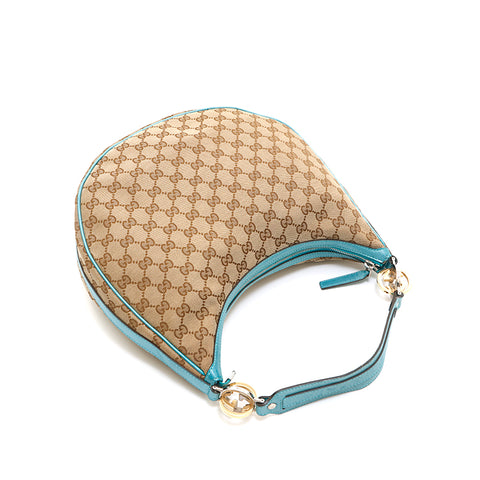 Gucci gucci gg toivas inter-choux sac à épaule bleu x marron p14287