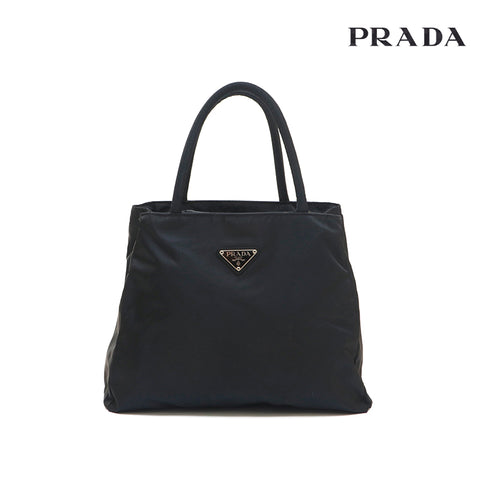 プラダ PRADA ナイロン トライアングルロゴ ハンドバッグ ブラック P14295