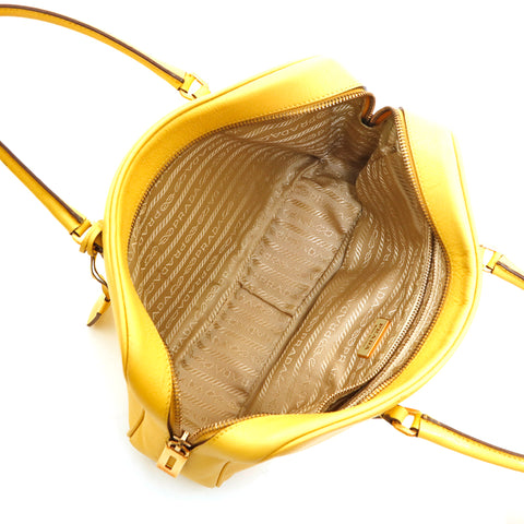 Sunny Yellow Leather Tote Bag | PRADA