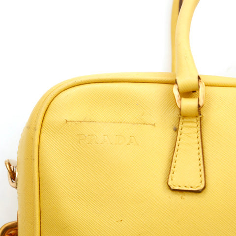 Prada Leather Handle Bag - Yellow Mini Bags, Handbags - PRA938692 | The  RealReal