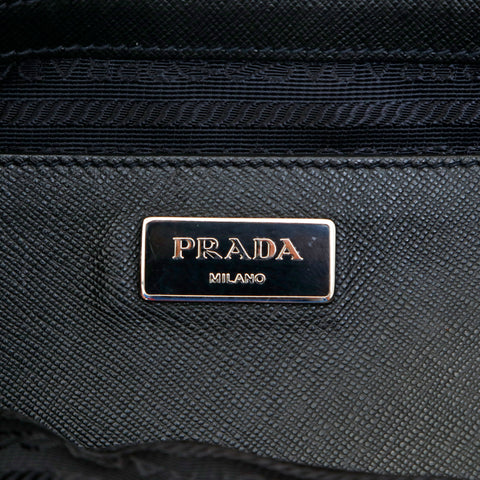 Prada Prada Triangle徽标皮革2way手提包黑色P14305