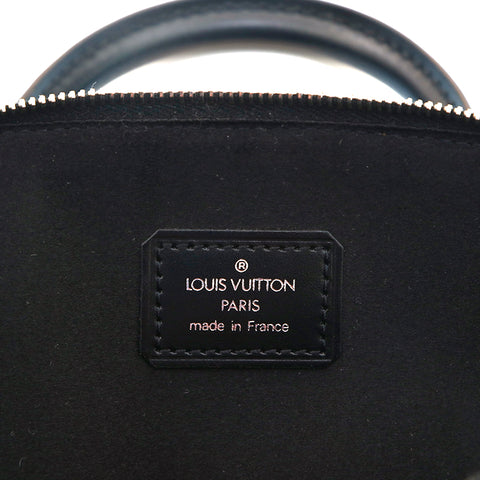 LOUIS VUITTON Monogram Satin Little Alma Hand Bag Black M92146 LV Auth 49560