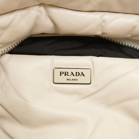 Prada Prada徽标皮革肩带象牙P14325