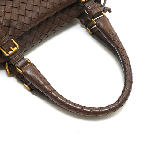 Bottega Veneta Bottegaveneta Intrecchart波士顿手提包皮革棕色P14327