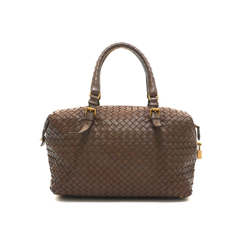 Bottega Veneta Bottegaveneta Intrecchart波士顿手提包皮革棕色P14327