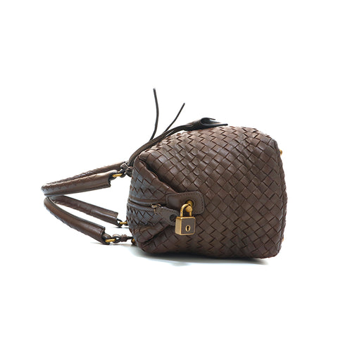 Bottega Veneta Bottegaveneta Intrecchart波士顿手提包皮革棕色P14327