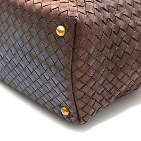 Bottega Veneta Bottegaveneta Intrecchart波士顿手提包皮革棕色P14327